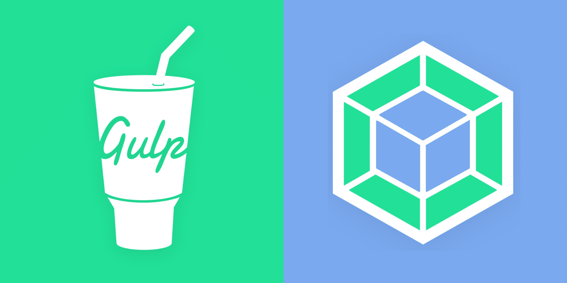gulp and webpack logos side by side