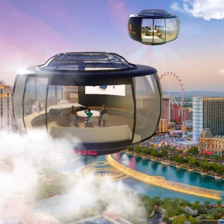 VR pod above Las Vegas strip